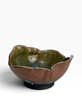 Vintage Modern Signed Yoshi Japanese Studio Ceramic Art Pottery Bowl